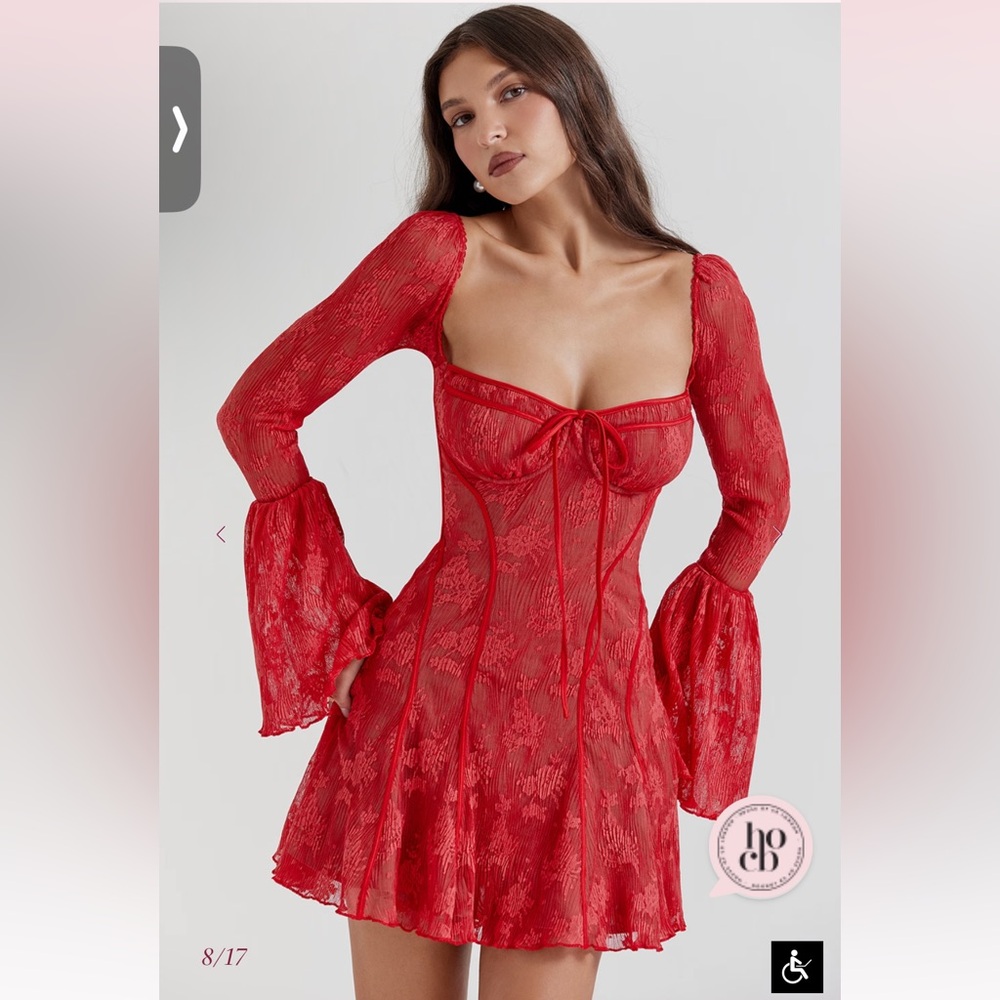 (NEW) House of CB Analissa Scarlet Lace Corset Dress – NWT - Picture 7 of 10